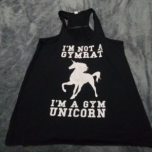 Black Gym Unicorn Racerback